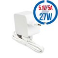 RASPBERRY USB-C adaptér Raspberry Pi 5 27W, bílý