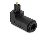 Delock - Digitální audio adaptér (optický) - TOSLINK se zdírkami (female) do TOSLINK s piny (male) pravoúhlý - cerná - rotable connector (360°)