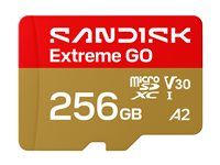SanDisk Extreme Go - Pametová karta flash - 256 GB - A2 / Video Class V30 / UHS-I U1 - microSDHC UHS-I