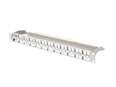 Patch panel prázdný 48 portů 1U 19" ftp pro moduly keystone šedý lanberg