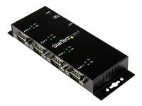 Wall Mount - Din Rail - COM Port Retention - FTDI USB to DB9 RS232 Hub (ICUSB2324I) - Sériový adaptér - USB 2.0 - RS-232 x 4 - černá