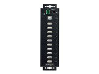 Metal Construction (USB210AIND-USB-A-HUB) - Rozbočovač - průmyslový - 10 x USB 2.0 - desktop, lze montovat na konzolu DIN, pro připevnění na zeď - kompatibilní s TAA