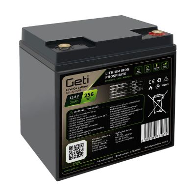 Baterie LiFePO4 12,8 V 20 Ah GETI GBL-12-20V2