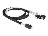 Kabel SATA/SAS - SAS 6Gbit/s - 4 linky - 4 x Mini SAS HD (SFF-8643) (M) do SATA (F) - 1 m - opatřený západkou