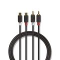 Kabel 2x Cinch konektor/2x Cinch zdířka 2m NEDIS CABW24205AT20