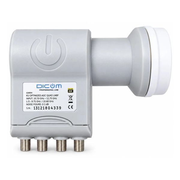 Satelitní konvertor DICOM AS9004 Quad LNB, 4 výstupy, 40 mm