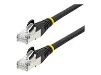 Black - Low Smoke Zero Halogen (LSZH) - 10GbE 500MHz 100W PoE++ Snagless RJ-45 w/Strain Reliefs S/FTP Network Patch Cord - Patch kabel - RJ-45 (M) do RJ-45 (M) - 5 m - S/FTP - CAT 6a - IEEE 802.3bt - neobsahuje halogen, lisovaný, provedení bez hrbolků, licna - černá