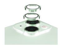 PanzerGlass HoOps Apple iPhone 15/15 Plus - ochranné kroužky pro čočky fotoaparátu - zelený hliník/sklo