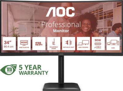 AOC/CU34E4CV/34"/VA/wQHD/120Hz/4ms/Černá/5R