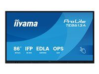 iiyama ProLite TE8613A-B3AG - 86" Trída úhloprícky (85.6" zobrazitelný) displej LCD s LED podsvícením - interaktivní digital signage - s dotyková obrazovka (multi touch) / volitelná funkce PC slotu - 4K UHD (2160p) 3840 x 2160 - cerný rám s matným povrchem