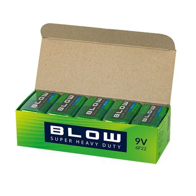 Baterie 9V (6LR61) Zn-Cl BLOW Super Heavy Duty 10x 1 ks / blister