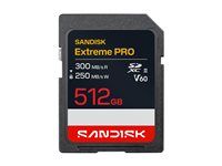 SanDisk Extreme PRO - Paměťová karta flash - 512 GB - Video Class V60 / UHS-II - SDXC UHS-II