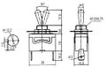 Přepínač páčkový 2pol./2pin ON-OFF 250V/10A