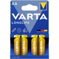 VARTA Baterie LONGLIFE LR06 AA 1,5V, 4ks, 2800mAh