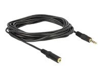Prodlužovací kabel náhlavní soupravy - 4 pólový mini jack s piny (male) do 4 pólový mini jack se zdířkami (female) - 3 m - černá