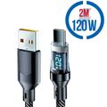 MEGATECH Kabel USB-A/USB-C, DisplayPort, 120W, 2m, černý