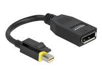 Adaptér DisplayPort - Mini DisplayPort (M) s jazýčkem do DisplayPort (F) - DisplayPort 1.4 - 15 cm - neobsahuje halogen, podpora 8K - černá