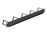 Panel pro uspořádání kabelů - hluboce černá, RAL 9005 - 1U - 19"