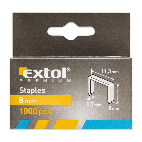 Sponky 8 mm 11,3x0,52x0,70 mm EXTOL PREMIUM 8852502 1000 ks