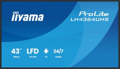 43" iiyama LH4364UHS-B1AG:VA,4K UHD,Android,24/7