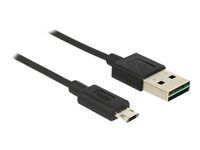 Kabel USB - Micro USB typ B (M) do USB (M) - USB 2.0 - 1 m - reverzibilní konektor A, reverzibilní mikro konektor B - černá