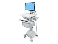 Vozík - pro LCD displej / PC vybavení - uzamykatelný - zdravotní - hliník, pozinkovaná ocel, vysoce kvalitní plast - velikost obrazovky: až 22" - 40 Ah - lithium-iontová - kompatibilní s TAA