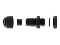 Delock - Tesnící spojka kabelu - M12 x 1.5 mm - hluboce cerná, RAL 9005 (balení 10)