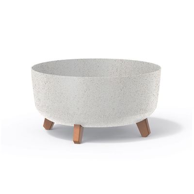 Květináč GRACIA LOW ECO WOOD bílý 38cm