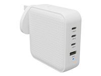 Síťový adaptér - GaN - 100 Wh - QC 3.0, Power Delivery 3.0 + PPS - 4 výstupní konektory (USB, 3 x USB-C) - bílá