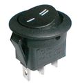 Přepínač kolébkový kulatý 2pol./3pin ON-ON 250V/6A černý