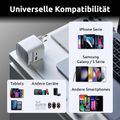 INTENSO W65ACIC GaN, USB-A/C, Nabíječka, 65W, bílá