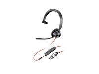 Blackwire 3300 series - náhlavní souprava - náhlavní - kabelové - 3.5 mm jack, USB-C - černá - certifikováno UC