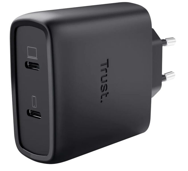 Trust maxo 65W 2P usb-c gan charger wht