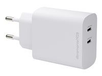 Síťový adaptér - 45 Watt - Apple 2.4A, PD/PPS, PD 2.0, PD 3.0, QC 2.0, QC 3.0, AFC, SCP, Fast Charge - 2 výstupní konektory (USB-C) - bílá - Evropa