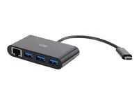 3-Port USB Hub - Rozbočovač - 3 x SuperSpeed USB 3.0 + 1 x USB-C + 1 x 1000Base-T - desktop