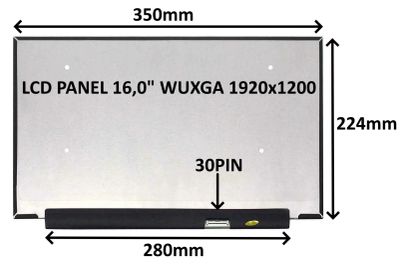 LCD PANEL 16,0'' WUXGA 1920x1200 30PIN MATNÝ IPS / BEZ ÚCHYTOV