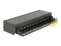 Propojovací panel - CAT 6 - RJ-45 X 12 - hluboce černá, RAL 9005