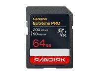 SanDisk Extreme PRO - Pametová karta flash - 64 GB - Video Class V30 / UHS-I - SDXC UHS-I