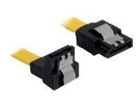 Kabel SATA - Serial ATA 150/300/600 - SATA (F) do SATA (F) - 50 cm - dolů zahnutý konektor, opatřený západkou, přímý konektor - žlutá