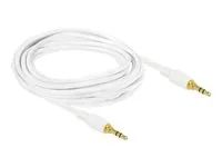 Audio kabel - mini-phone stereo 3.5 mm s piny (male) do mini-phone stereo 3.5 mm s piny (male) - 3 m - bílá