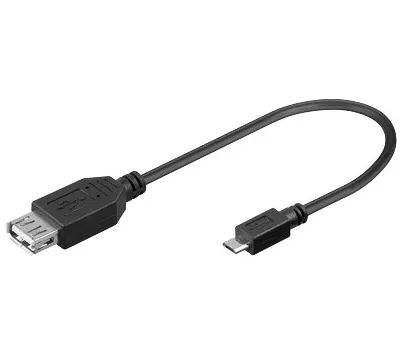 SBOX Prodlužovací kabel, Micro USB samec/USB 2.0 samice, 0.1m, černý (USB F-MICRO M)