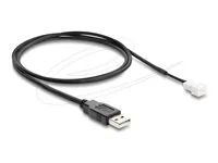 Delock - Napájecí kabel vetráku - USB (M) do 3 pinový konektor ventilátoru (M) - 5 V - 1 m