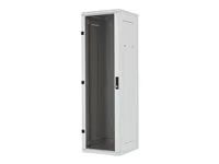 19 stojanový rozvaděč 32U/800x1000mm prosklené dveře, IP20 nosnost 800kg světle šedý RAL7035