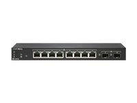 Přepínač - řízený - 8 x 10/100/1000 (PoE) + 2 x gigabitů SFP - desktop - PoE (55 W) - s 1 rok 24x7 podpora
