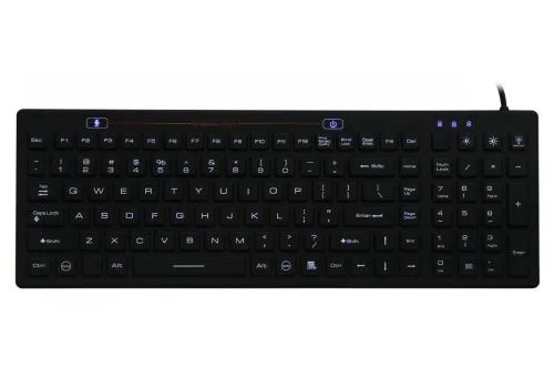 SK312BL – Průmyslová silikonová antibakteriální klávesnice podsvícená, CZ, USB, IP68
