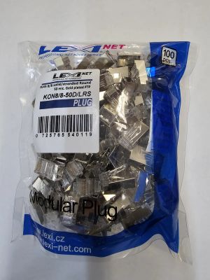 LEXI-NET Stíněný konektor STP RJ45-8p8c,50µ" Au, lanko, Cat5E, (100ks) KON8/8-50D/LRS