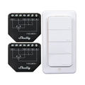 Sada 2 ovladačů žaluzií/záclon SHELLY Shutter + 4 tlačítka BLU RC WiFi