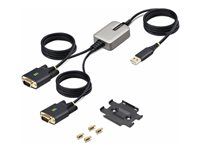 StarTech 13ft (4m) 2-Port USB to Serial Adapter Cable, Interchangeable DB9 Screws/Nuts, COM Retention, USB-A to DB9 RS232, FTDI, Level-4 ESD Protection, Windows/macOS/ChromeOS/Linux - Rugged TPE Construction (2P6FFC-USB-SERIAL) - USB / sériový kabel - USB (M) do DB-9 (M) šroubovací - 4 m - cerná
