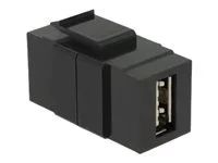 USB adaptér - USB (F) do USB (F) - USB 2.0 - reverzibilní konektor A - černá