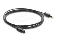 Delock - Digitální audio kabel (optický) - mini TOSLINK s piny (male) do TOSLINK se zdírkami (female) - 2 m - optické vlákno - cerná